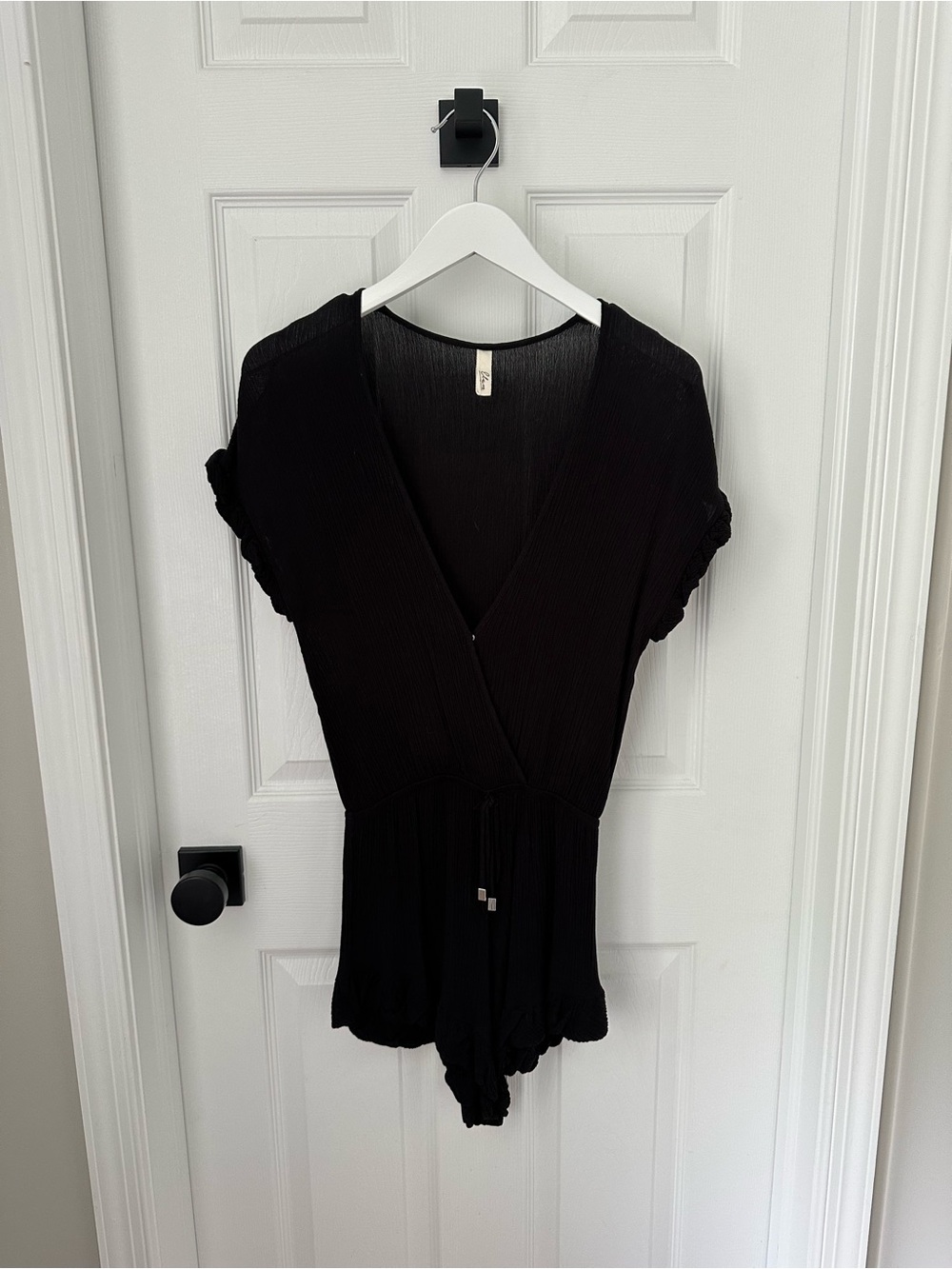 Elan Black V-Neck Swim Coverup Romper
